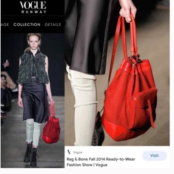 Rag & Bone Grayson Backpack Wool Red Leather main image 7